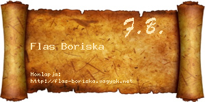 Flas Boriska névjegykártya